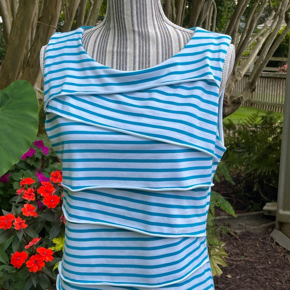 Blue & white striped top
